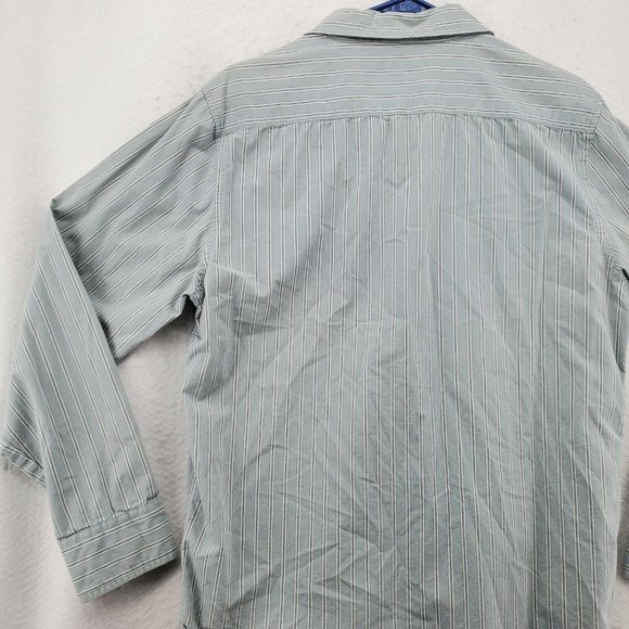 Calvin Klein Shirt Men's Long Sleeve Casual Button Up Oxford Striped Blue Large - Picture 11 of 12